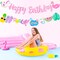 Pool Birthday Party Banners 2Pcs Swimming Pool Party Cutout Banners Glitter Pink Hawaii Pool Party Garlands Baby Shower Decorations Hello Summer Pool Supplies for Girls